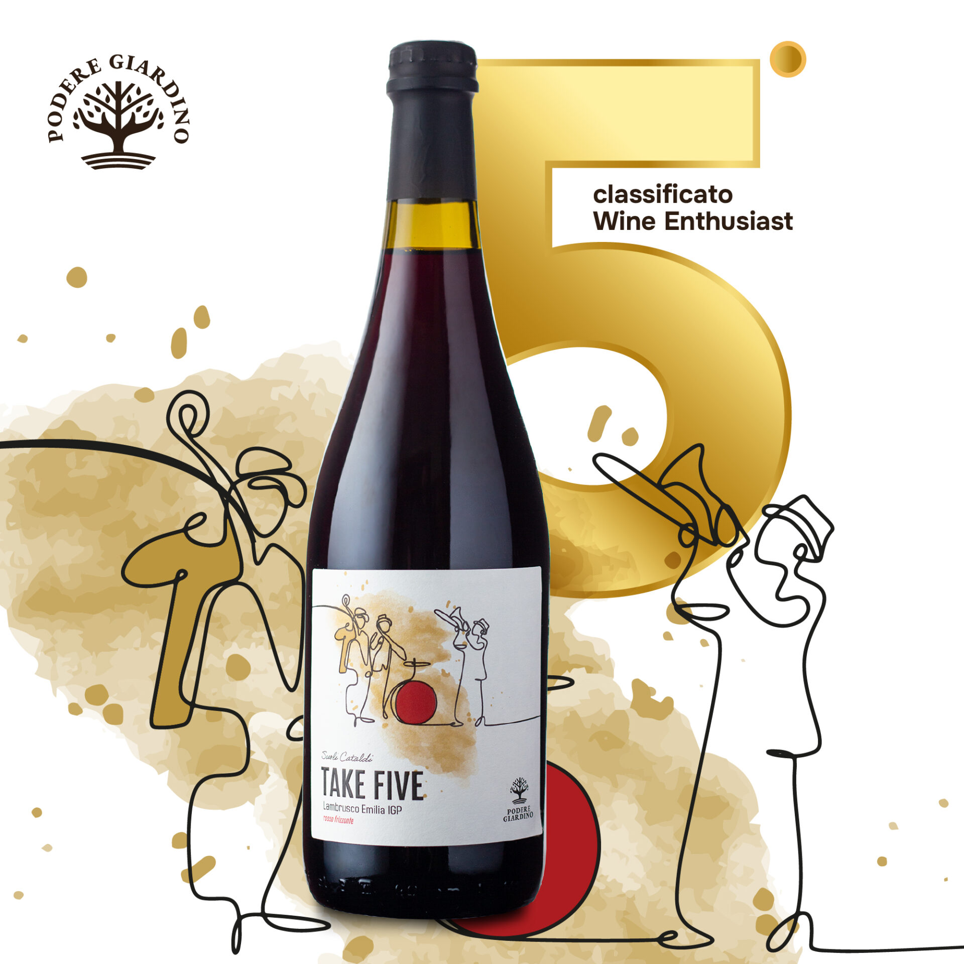 take five lambrusco emilia igp classificato tra migliori vini al mondo